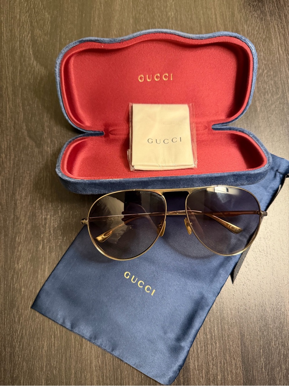 Authentic Gucci Unisex Aviator Sunglasses
